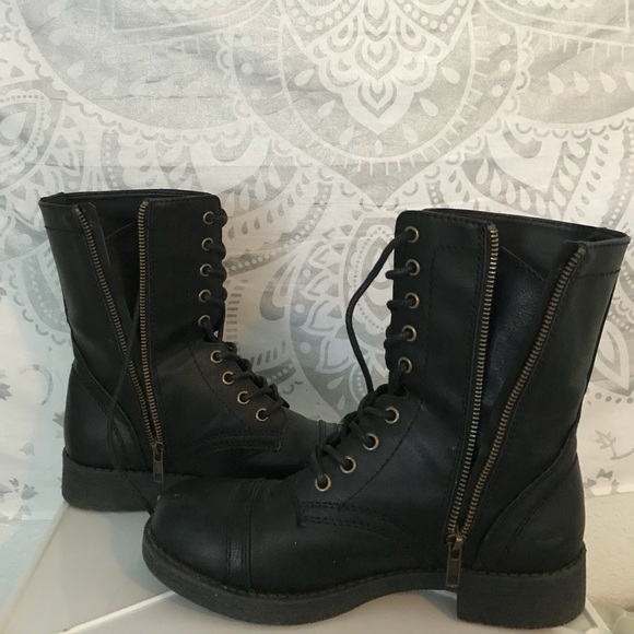 Brash Shoes - Women’s Black Combat Boots